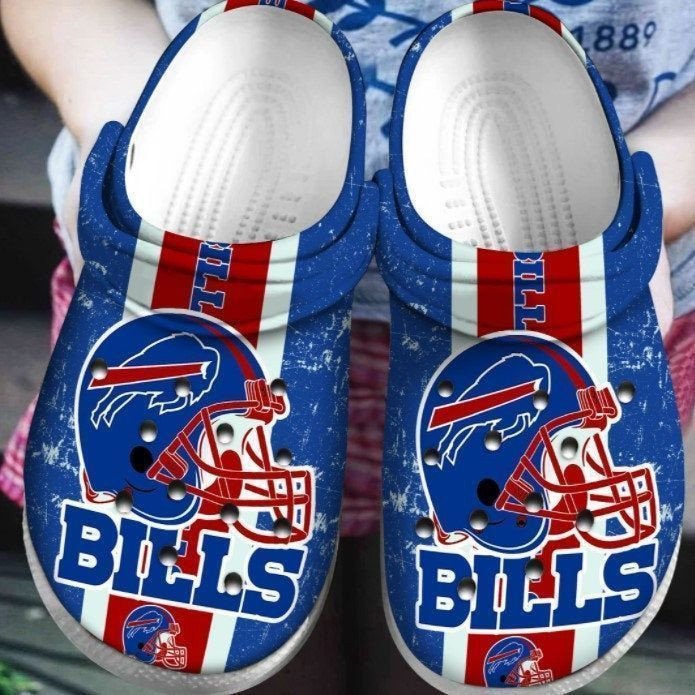 Buffalo Bills Football Helmet Crocs Crocband Clog Comfortable Water Shoes