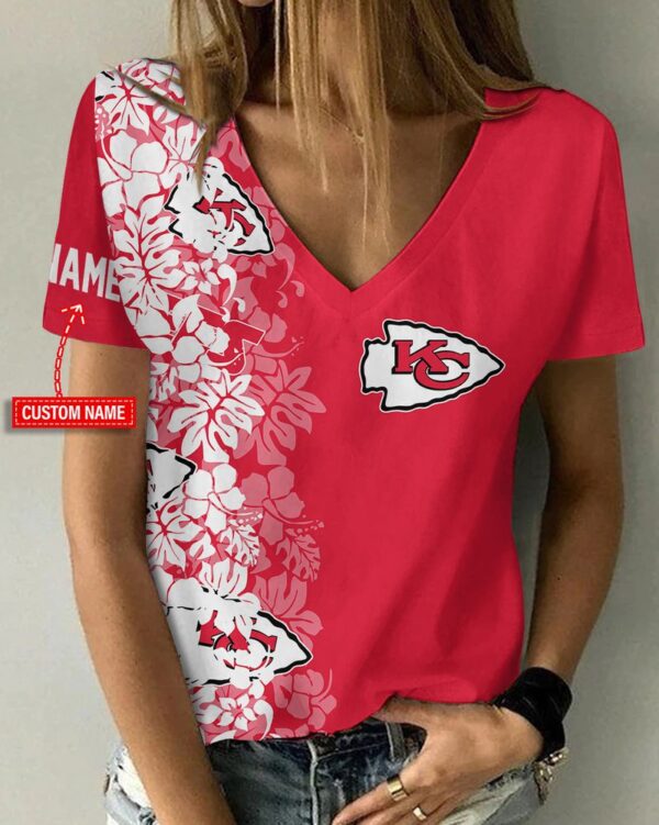 Kansas City Chiefs Personalized V-Neck Women T-Shirt New077510