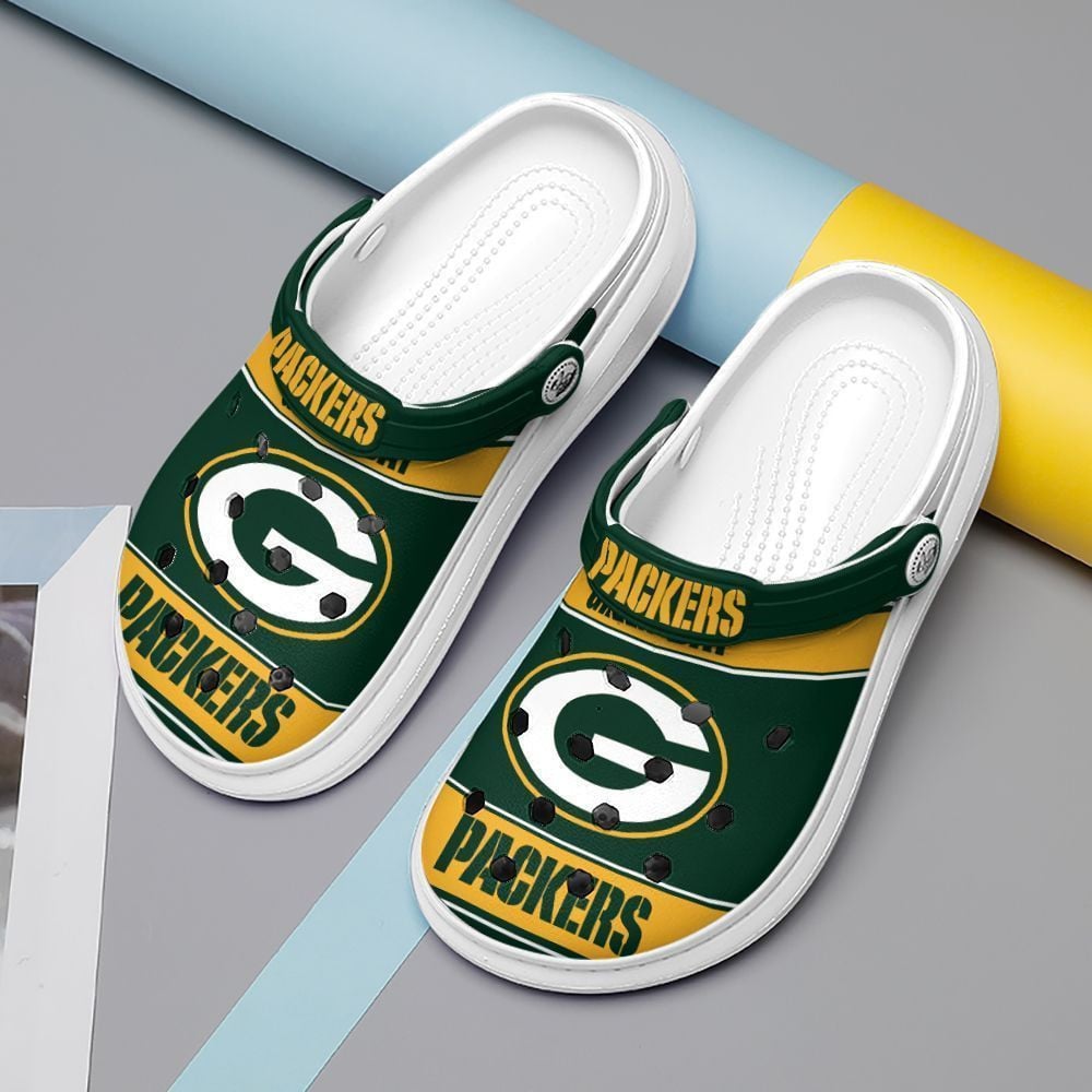 Green Bay Packers Crocs Crocband Clog Comfortable Water Shoes 26