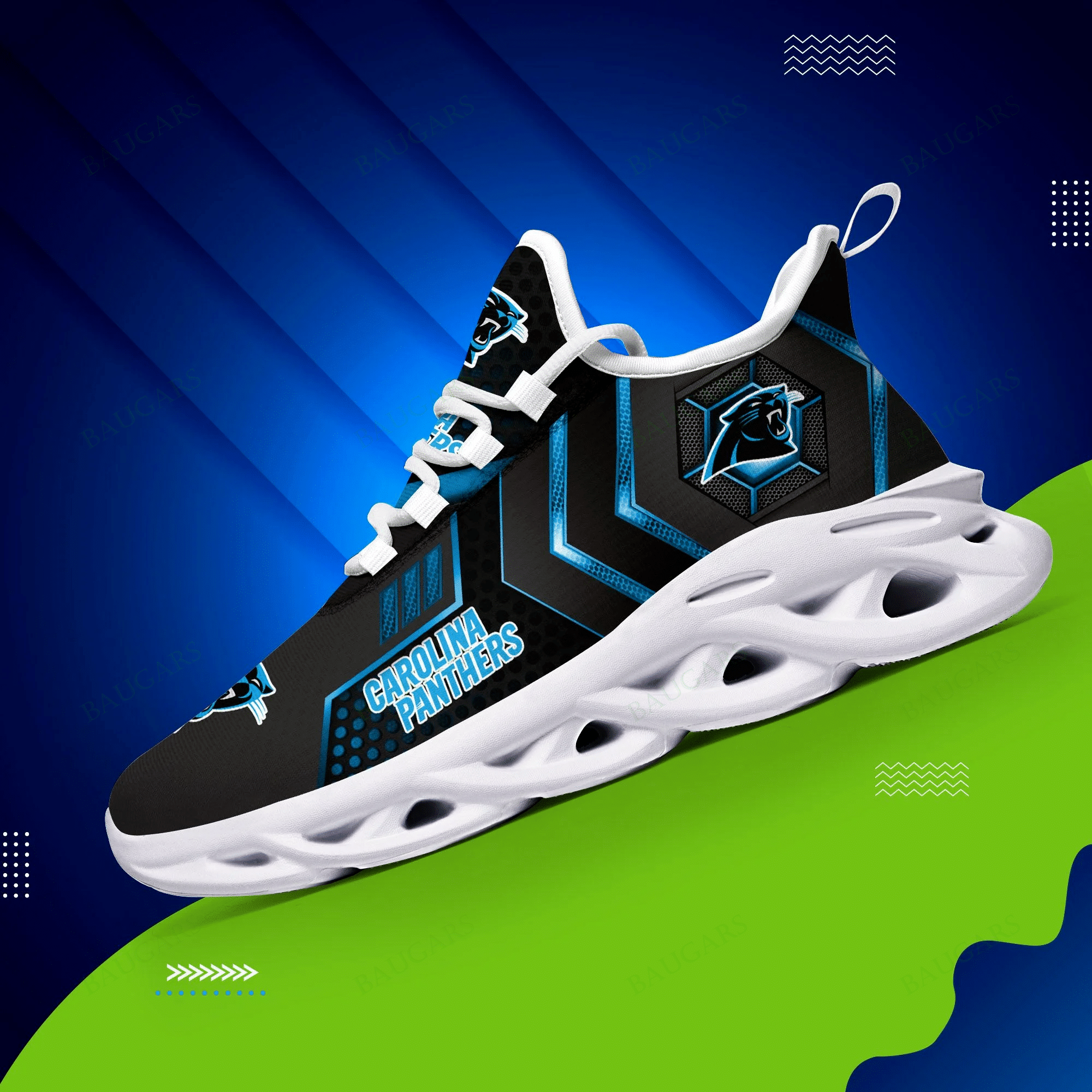 Carolina Panthers Yezy Running Sneakers Art 523