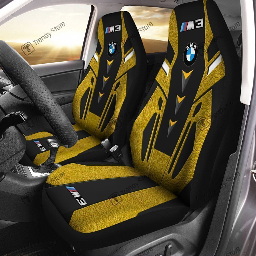 BMW M3 CAR SEAT COVER (SET OF 2) VER1 (YELLOW)