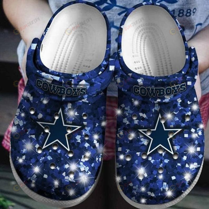 Dallas Cowboys Star & Sky Pattern Crocs Classic Clogs Shoes In Blue – Aop Clog