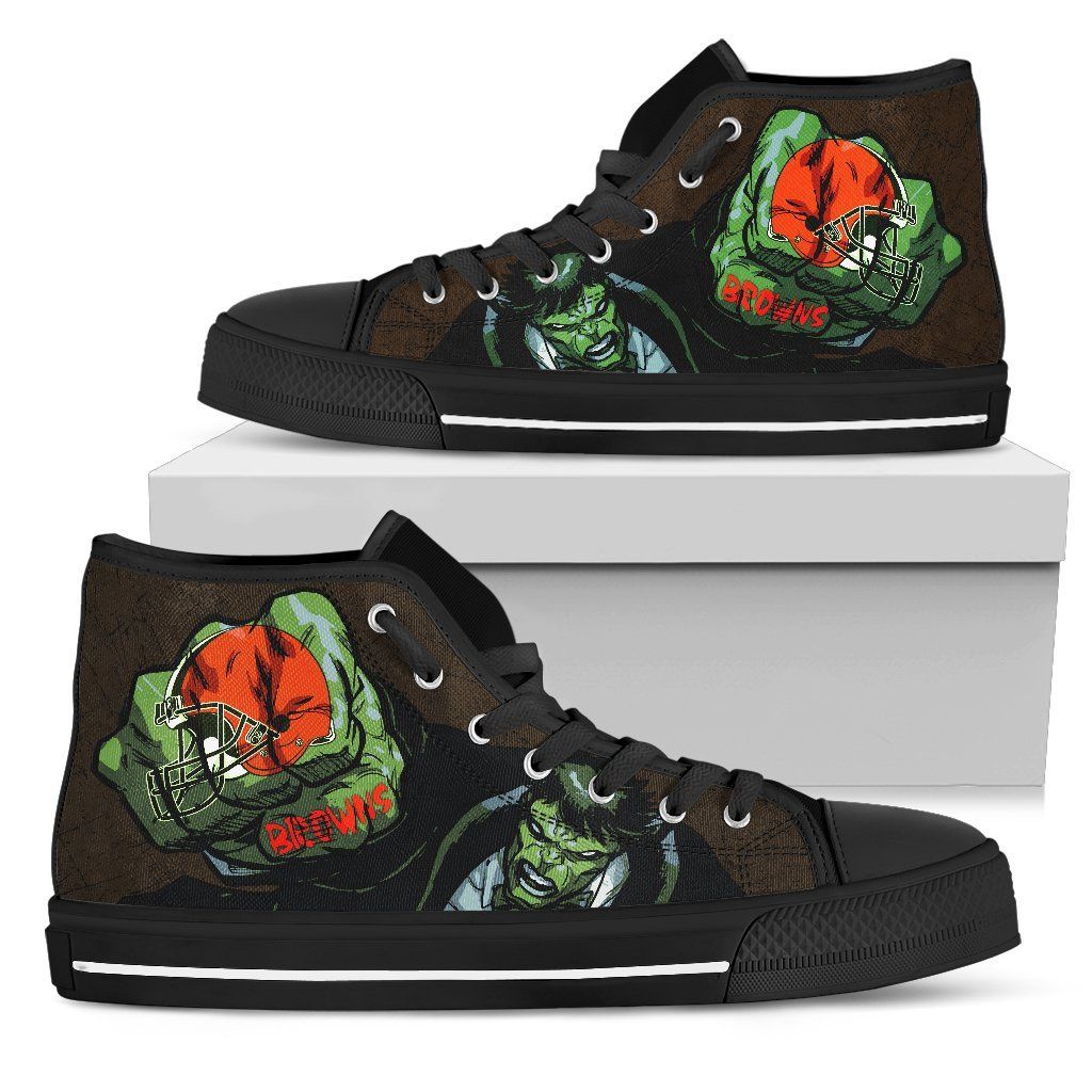 Hulk Style Cleveland Browns High Top Shoes
