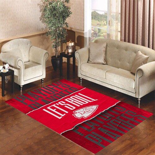 Kansas City Chiefs Lets Roll Living Room Carpet Rugs