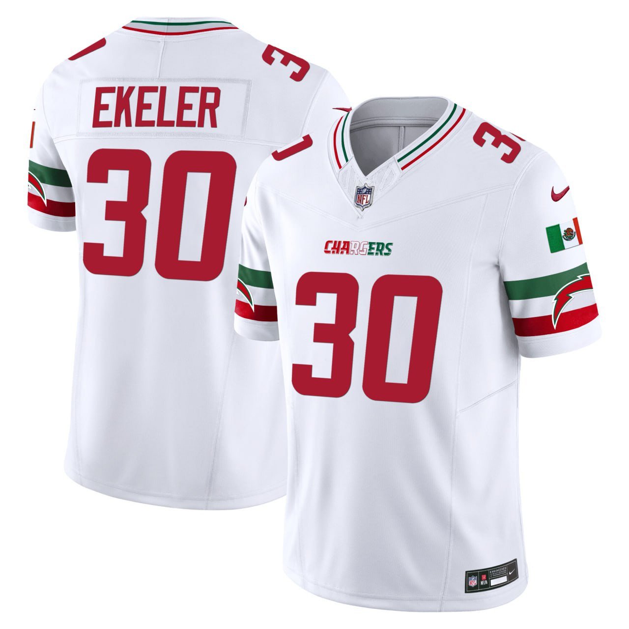 Austin Ekeler Los Angeles Chargers White Mexico Jersey – All Stitched