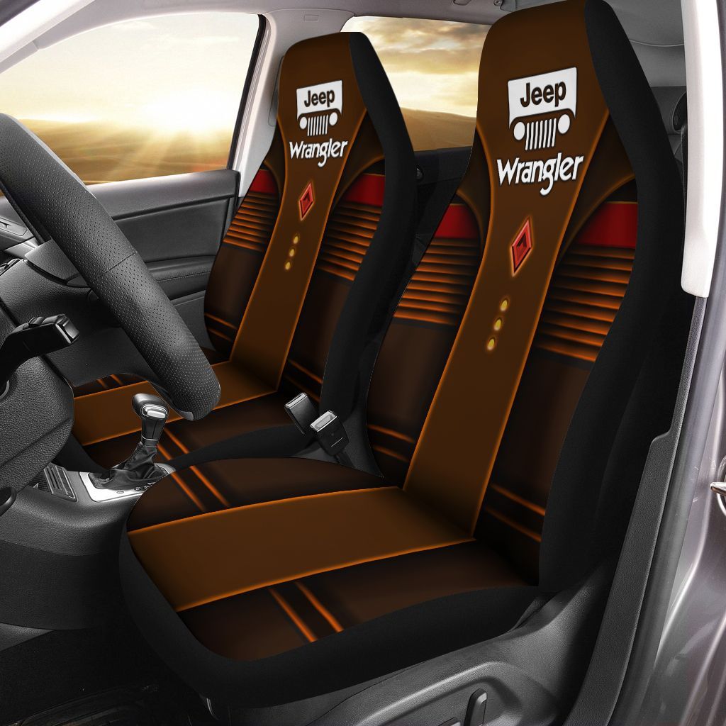 Jeep Wrangler Lph Car Seat Cover (Set Of 2) Ver 2 (Brown)