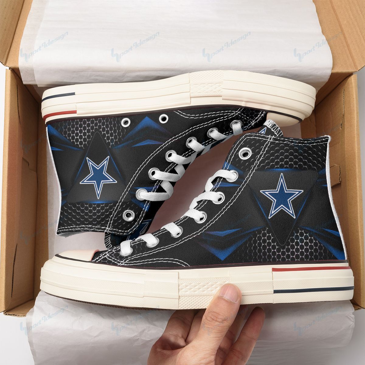 Dallas Cowboys New High Top Canvas Shoes 68