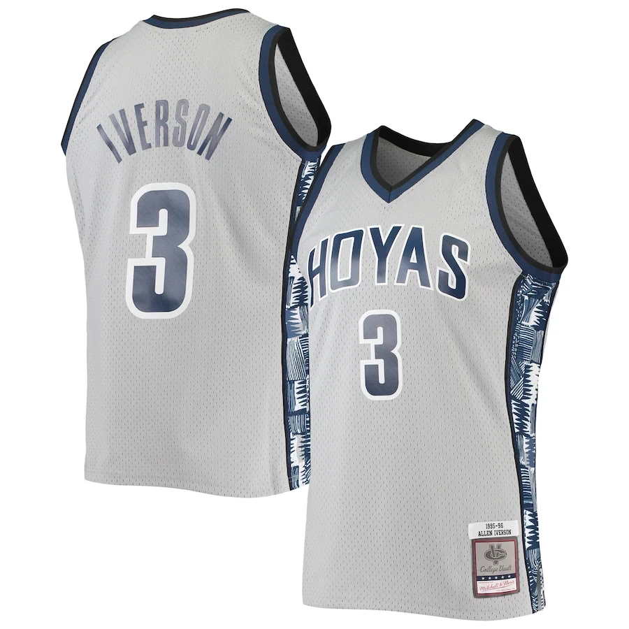 Allen Iverson Georgetown Hoyas 1995-96 Gray Jersey – All Stitched