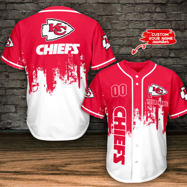 Kansas City Chiefs Personalized Baseball Jersey Bg508