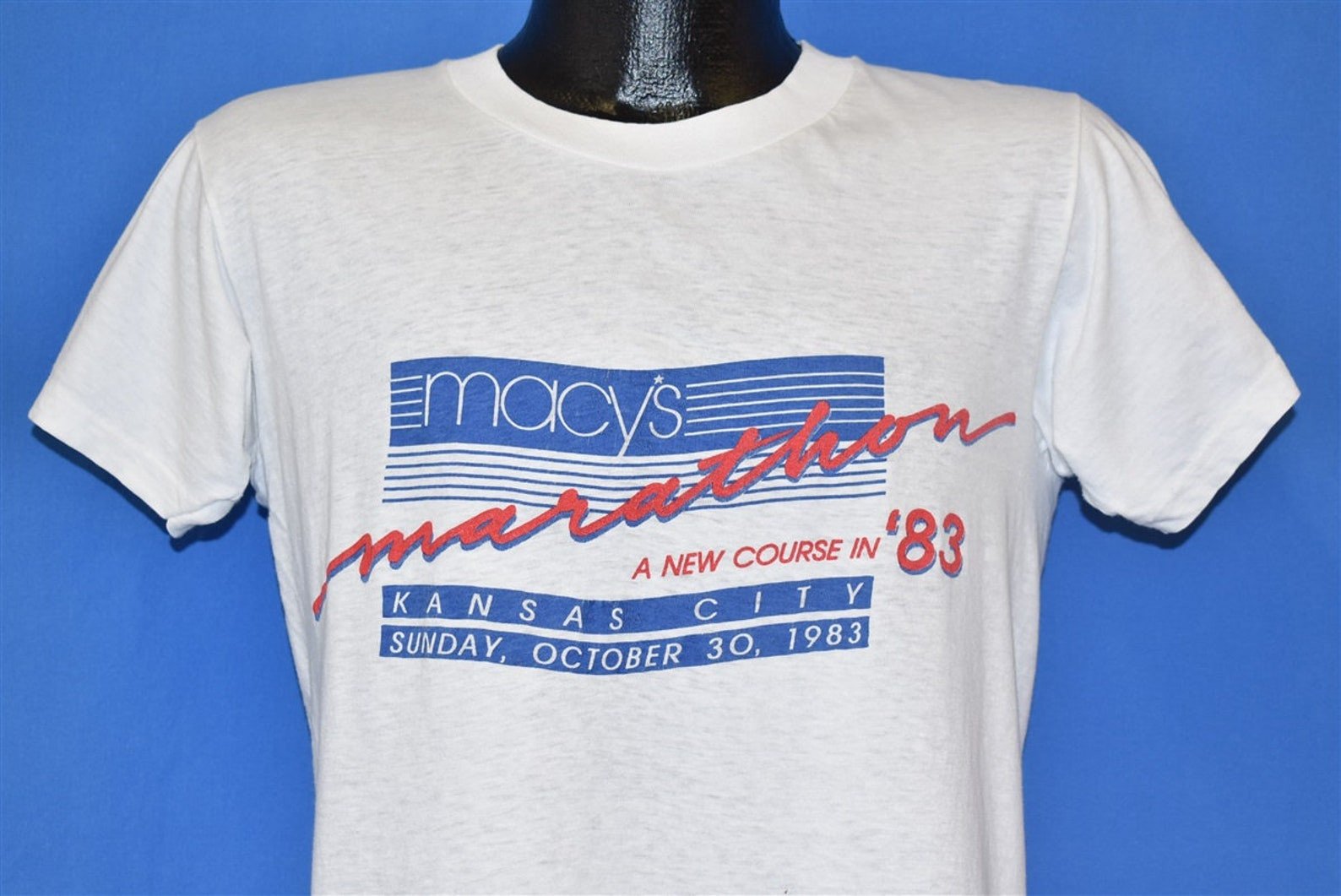 80S Macys Marathon Kansas City Missouri 1983 Bufferin Race T Shirt