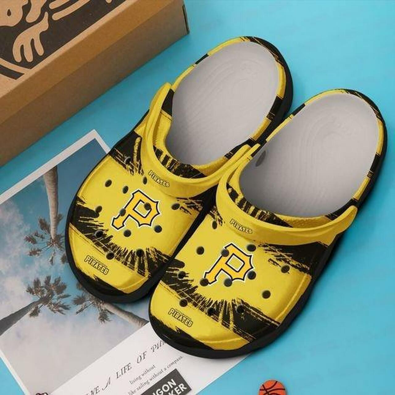 Pittsburgh Pirates On Yelllow Pattern Crocss Crocband Clog Comfortable Water Shoes