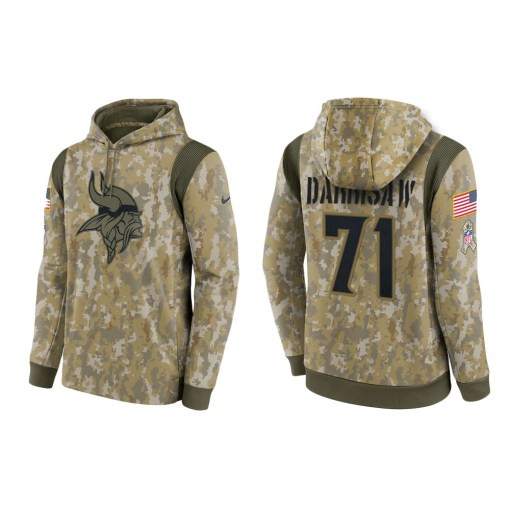 Christian Darrisaw Minnesota Vikings Camo 2021 Salute To Service Veterans Day Therma Pullover Hoodie