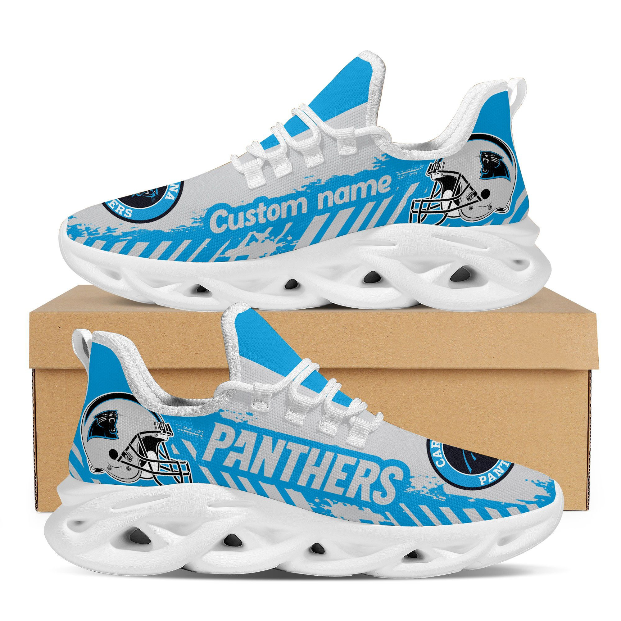 Carolina Panthers Americanfootball Team Helmet Custom Name Personalized Men And Women Max Soul Sneakers Shoes For Fans