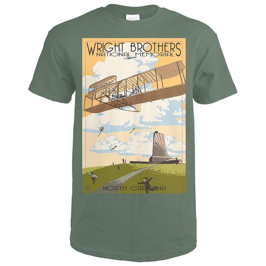 Wright Brothers National Memorial Summer Funny Tee Shirt – Outer Banks, North Carolina Fashion Short Sleeved T-Shirt For Men