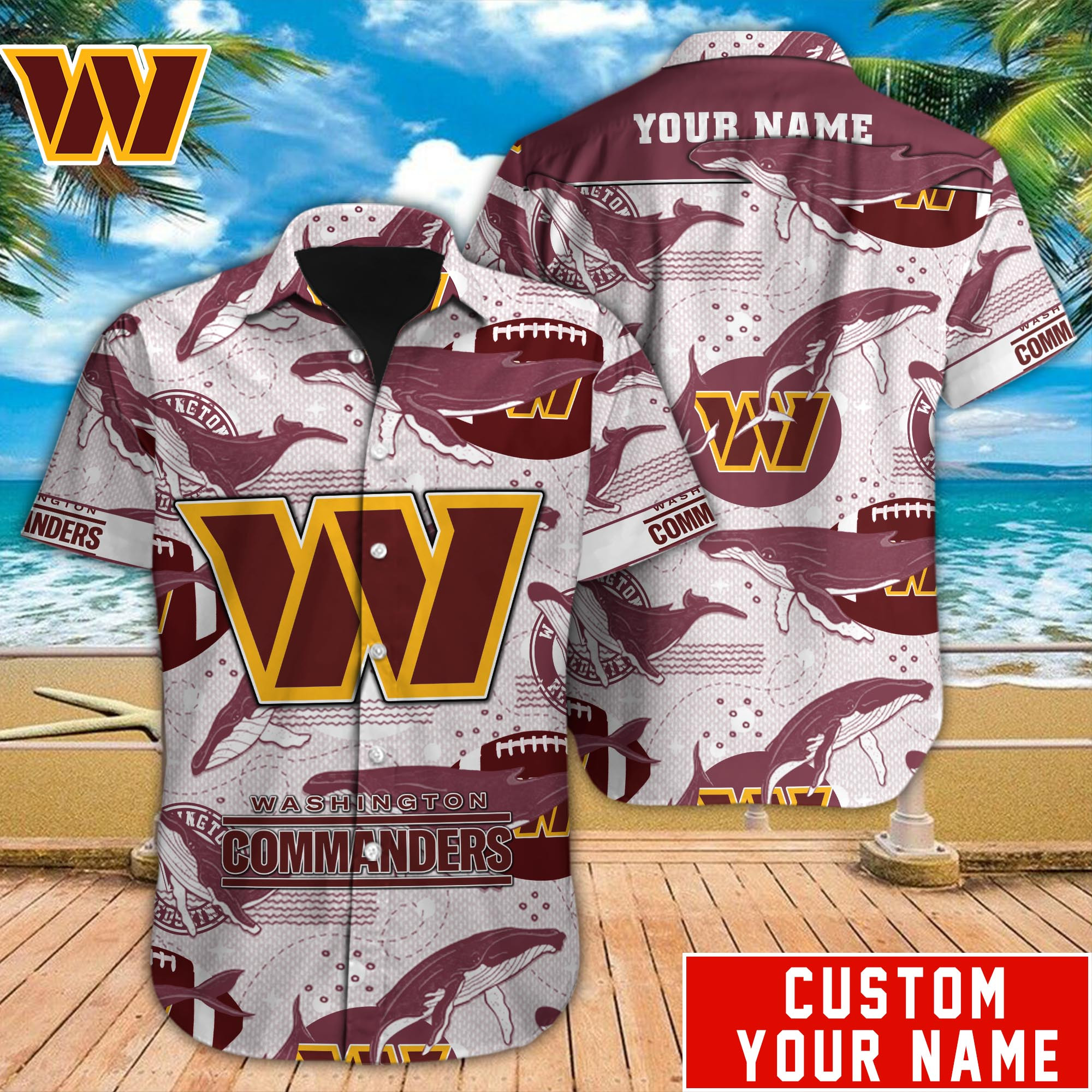 Washington Commanders Nfl-Hawaiian Shirt Custom M-40576