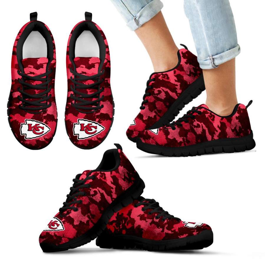 Arches Top Fabulous Camouflage Background Kansas City Chiefs Sneakers