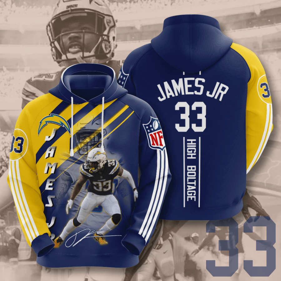 Los Angeles Chargers Derwin James 68 Unisex 3D Hoodie Gift For Fans