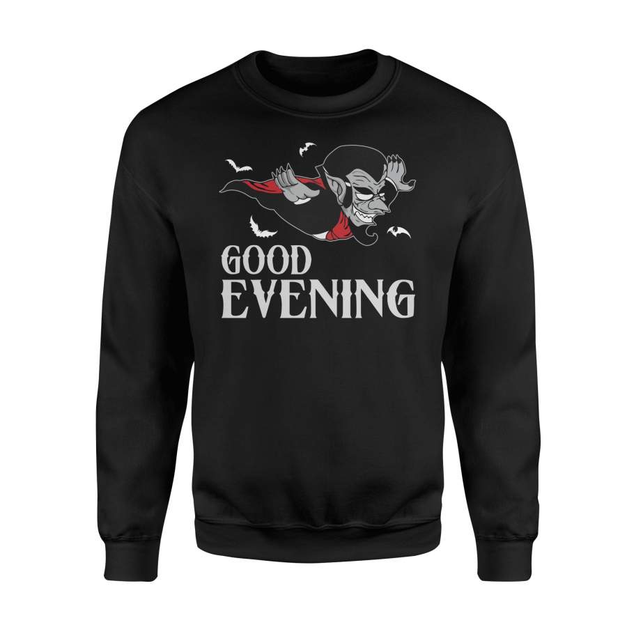 Halloween Good Evening Dracula Flying Halloween Sweatshirt