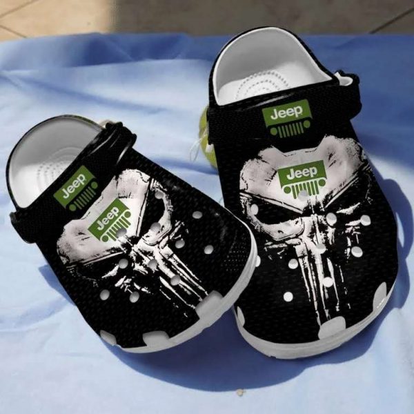 Punisher Skull Jeep Adults Kids Crocs Shoes Crocband Clog For Men Women Ht