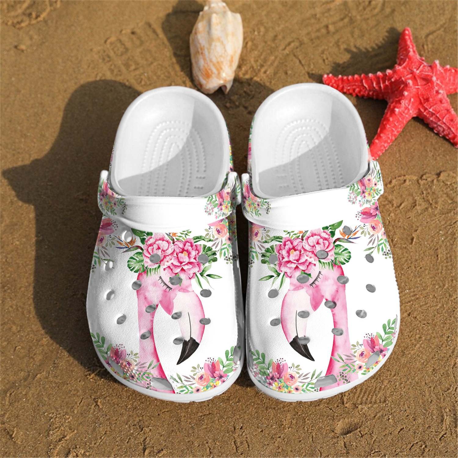 Roes Flamingo Croc Shoes For Women – Lovely Animal Shoes Crocbland Clog Gifts For Girl Daughter