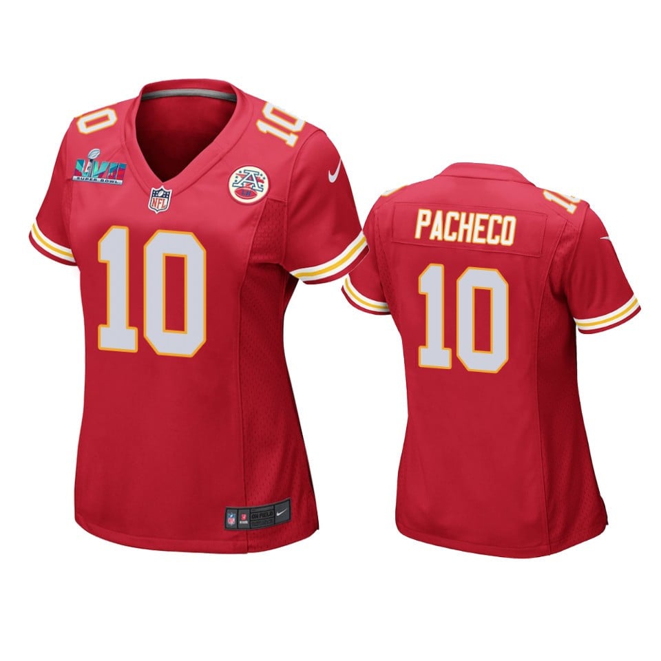 Isaih Pacheco 10 Kansas City Chiefs Super Bowl Lvii Game Jersey – Women Red