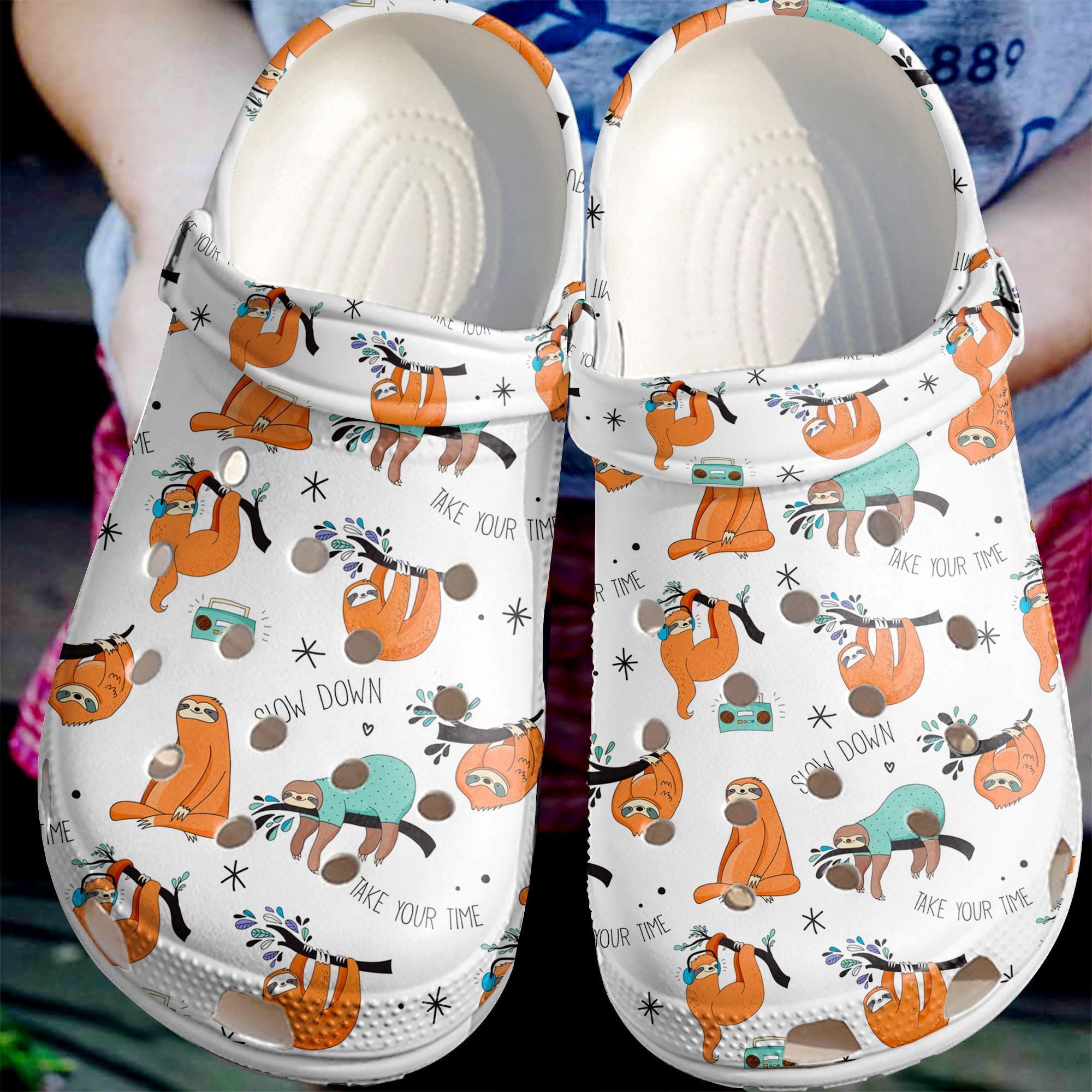 Cute Sloth Pattern Shoes – Cute Animal Crocbland Clog Birthday Gift – Pattern-Sl