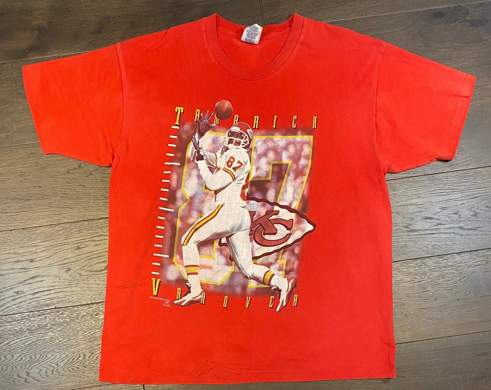 Kansas City Chiefs Tamarick Vanover Graphic Tee  X  Vintage 1990S Football Red T Shirt  To Usa