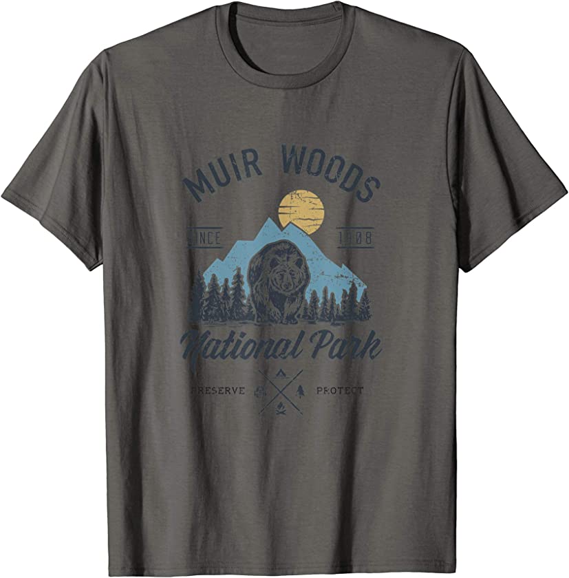 Vintage Muir Woods National Park Hiking Camping Shirt T-Shirt