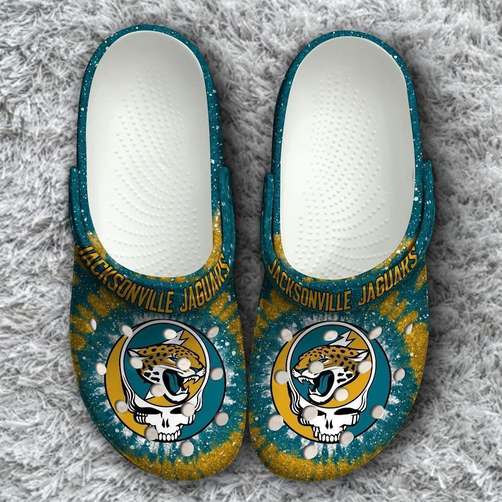 Jacksonville Jaguars Grateful Dead Classic Crocs Crocband Clog Comfortable Water Shoes