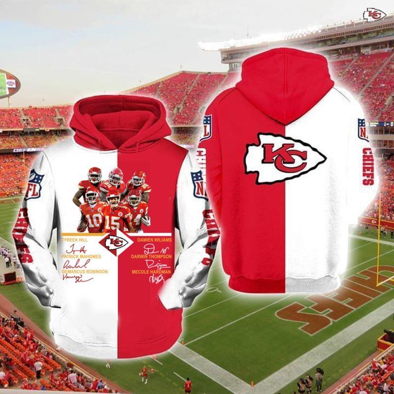 Kansas City Chiefs Players Signed 3D T Shirt Hoodie Sweater