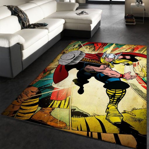 Thor Hero Movie Rug All Over Print Logo Custom Area Rug Carpet Full Sizes Home Living Rug Carpet Decor