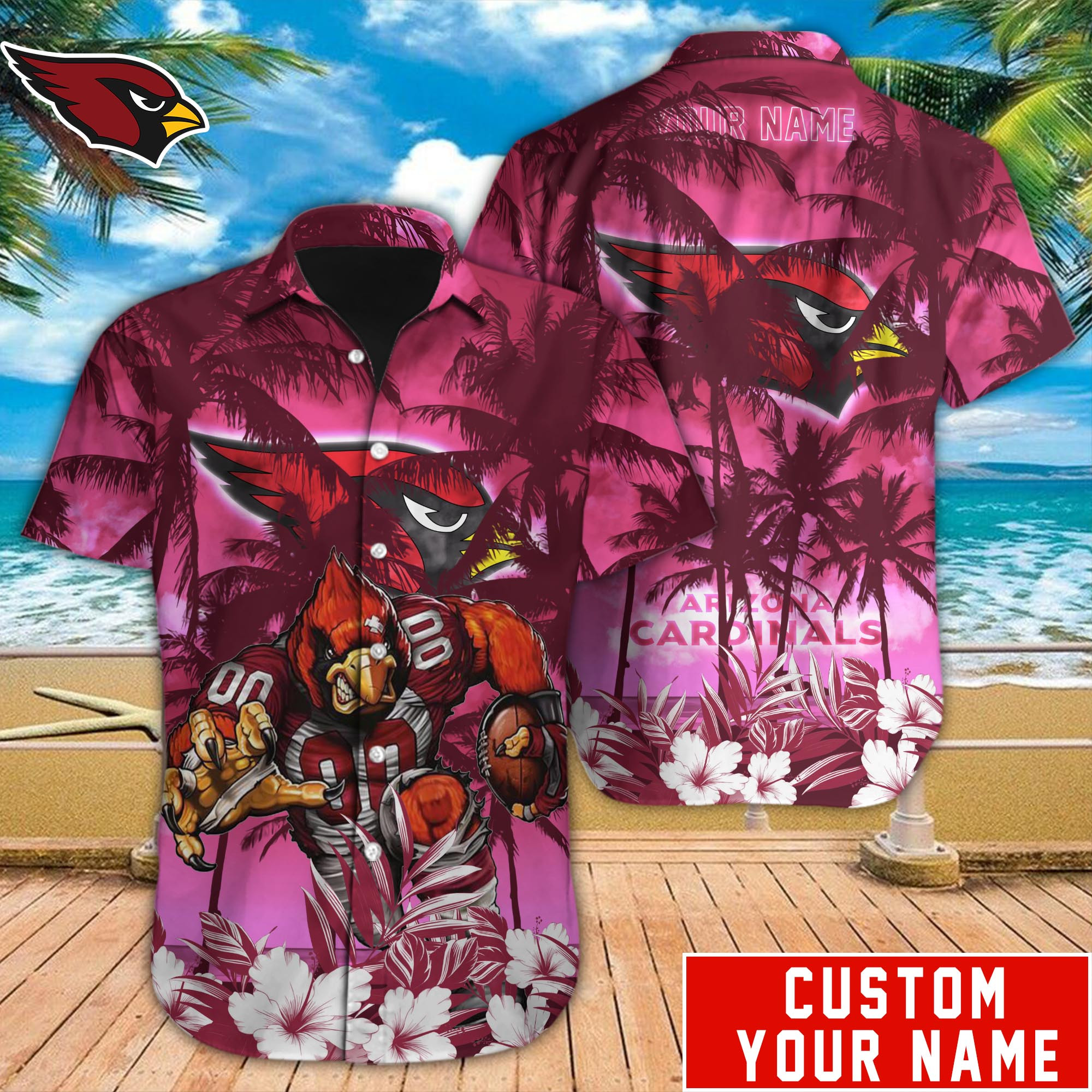 Arizona Cardinals Nfl-Hawaiian Shirt Custom M-40433