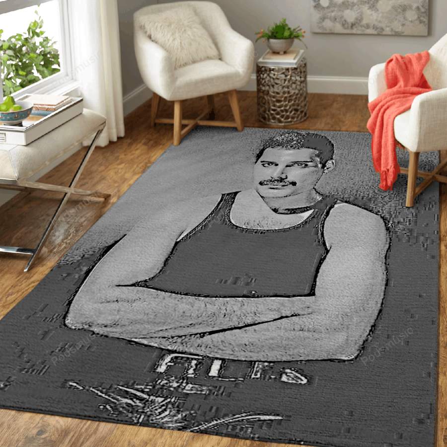 Freddie mercury oil paint – Music Art For Fans Area Rug Living Room Carpet Floor Decor