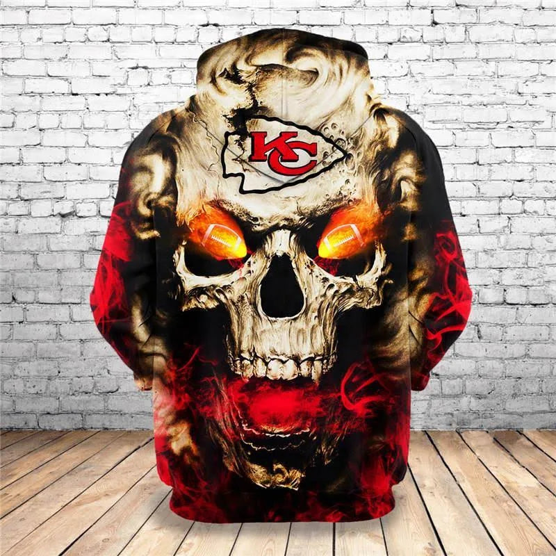 Kansas City Chiefs Skull – Kansas City Chiefs 3D All Over Printed Shirt, Sweatshirt, Hoodie, Bomber Jacket