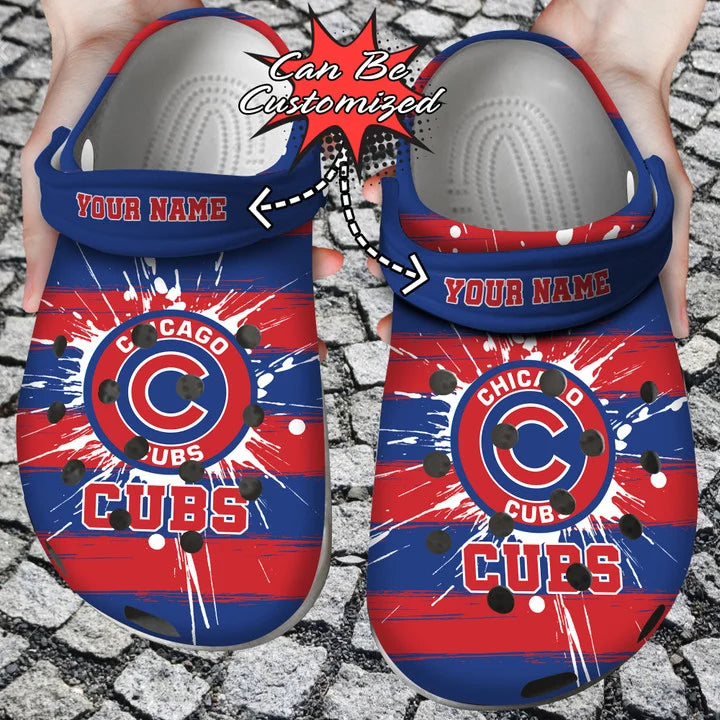 Baseball Crocs – Personalized Chicago Cubs Spoon Graphics Watercolour Clog Shoes