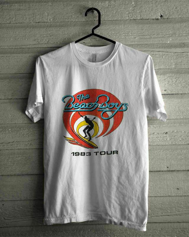 Vintage Rare The Beach Boys 1983 World Tour Jersey T-Shirt 80 Reprint