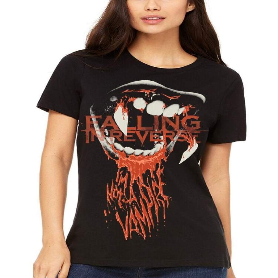 Official Falling In Reverse Vampire Women’S T-Shirt Rock Band Fan Merch Hardcore