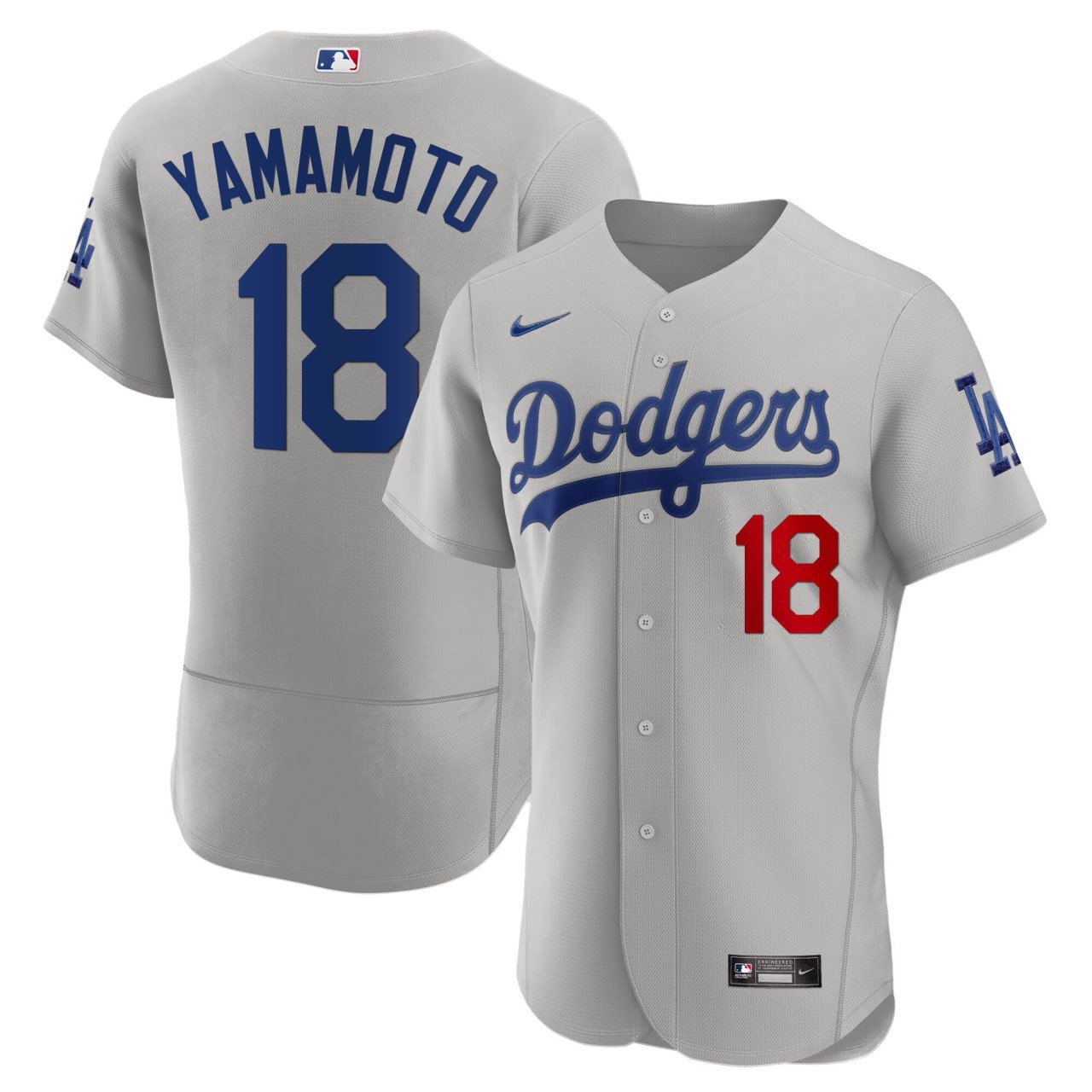 Yoshinobu Yamamoto Los Angeles Dodgers Gray Jersey – All Stitched