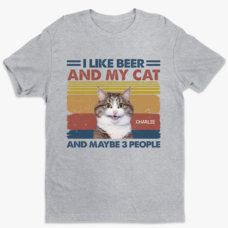 Custom Photo I Like Beer And My Cats – Cat Personalized Custom Unisex T-Shirt, Hoodie, Sweatshirt – Summer Vacation, Gift For Pet Owners, Pet Lovers