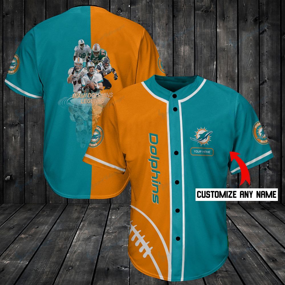 Miami Dolphins Personalized Baseball Jersey Shirt 98