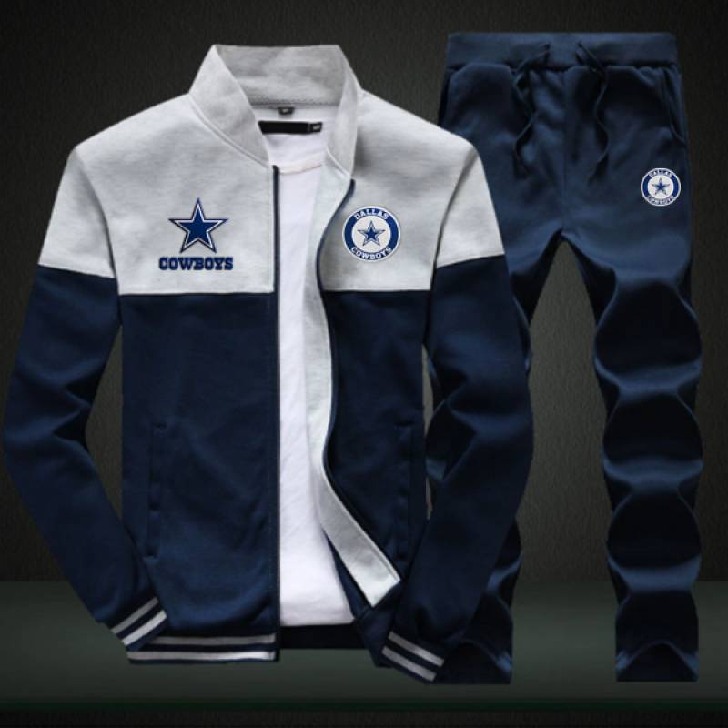 Dallas Cowboys Sweatshirt +Sweatpants Mens Clothing 2 Pieces Sets Slim Tracksuit