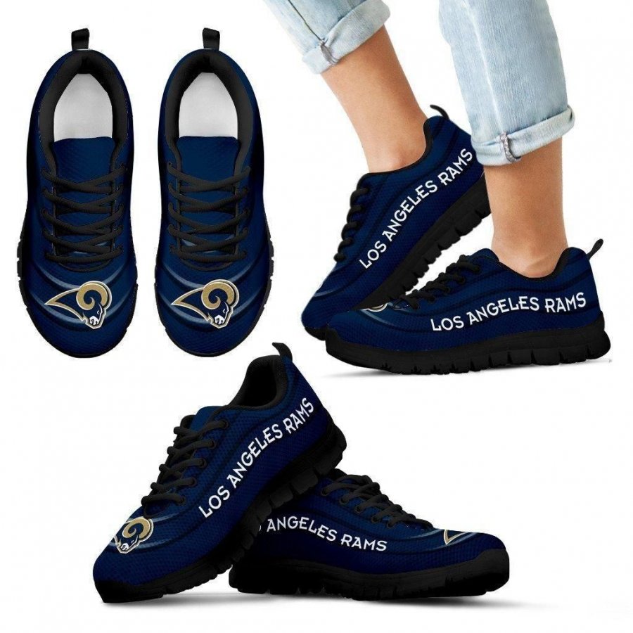 Wave Red Floating Pattern Los Angeles Rams Sneakers #190