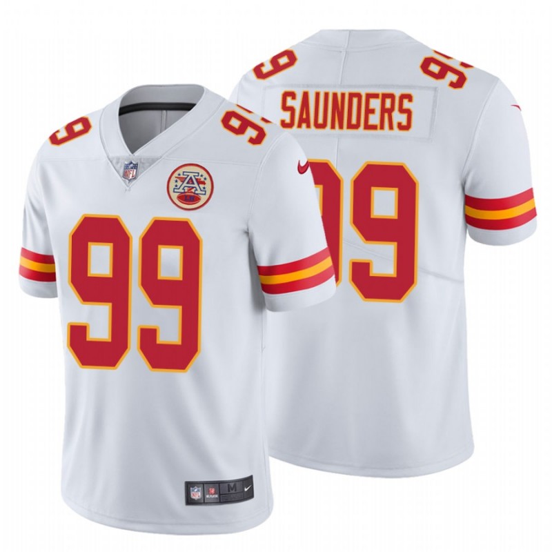 Men’S Khalen Saunders #99 Kansas City Chiefs Vapor Untouchable Limited White Jersey – All Stitched, Embroidery