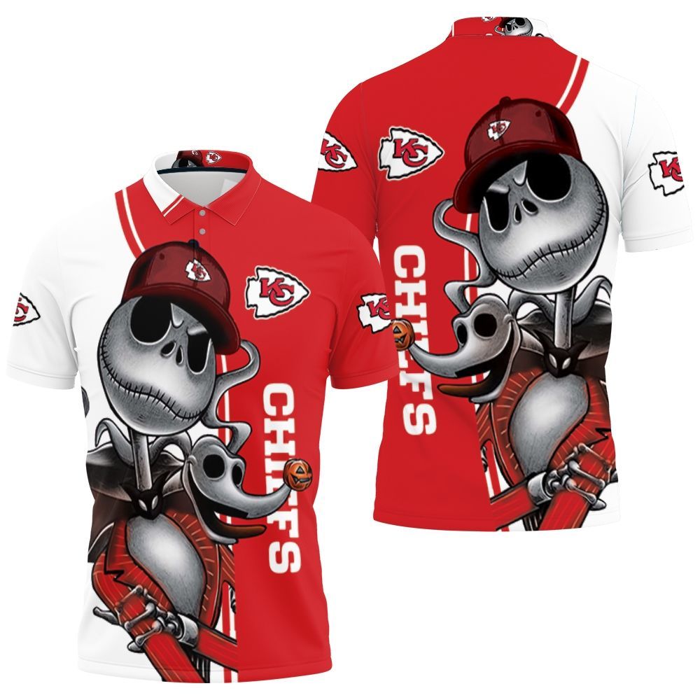 Kansas City Chiefs Jack Skellington And Zero Polo Shirt