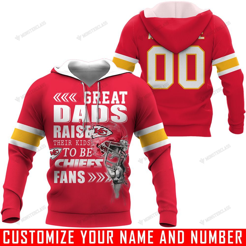 Great Dads Raise Their Kid To Be – Kansas City Chiefs – CUSTOMIZE NAME AND NUMBER – HOT SALE 3D PRINTED – NOT IN STORE