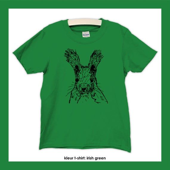 T Shirt Kids Squirrel Cotton Screen Print Vegan Ink Children Netherlands Screen Print Handmade Tinyprinters Animals Forest