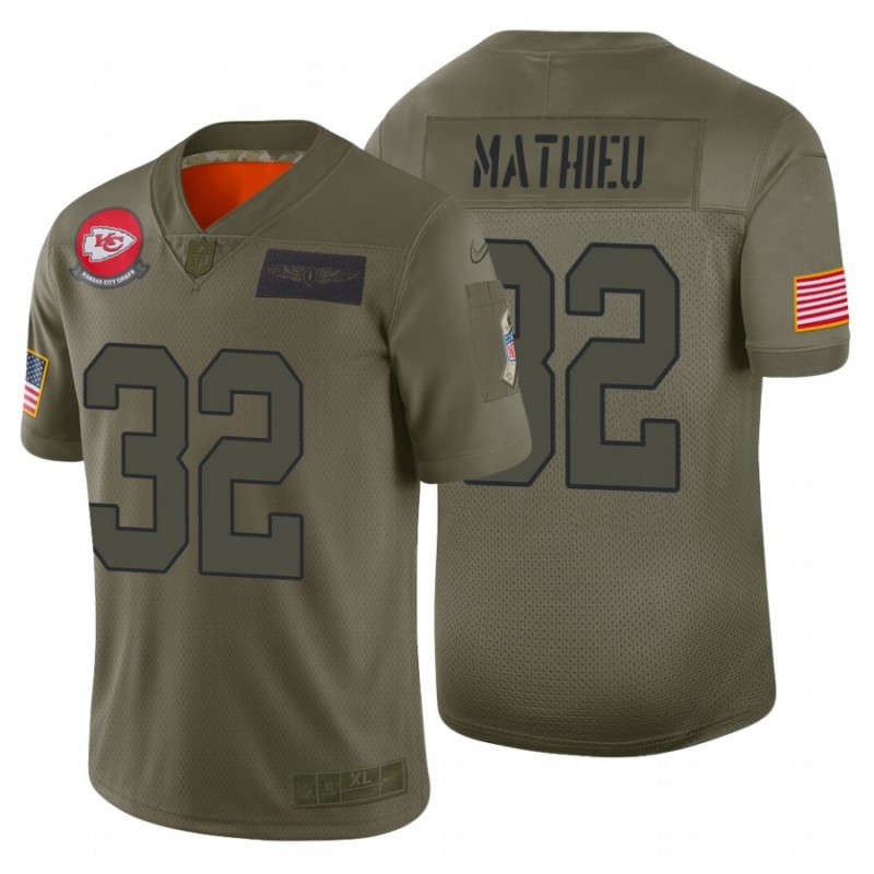 Men’S #32 Tyrann Mathieu Kansas City Chiefs Camo 2019 Salute To Service Limited Jersey – All Stitched, Embroidery