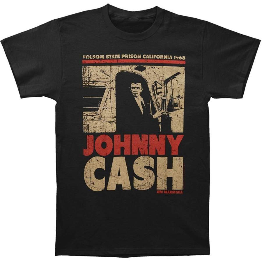 Fashion Men’s Cotton T-Shirt Johnny Cash Men’s Off The Bus Vintage T-shirt Black Men Short Sleeve Shirt