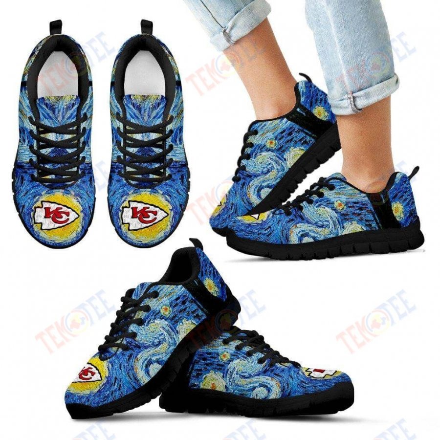 Mens Womens Kansas City Chiefs Sneakers Sky Style Art Nigh Exciting Running Shoes For Men Women TDT818