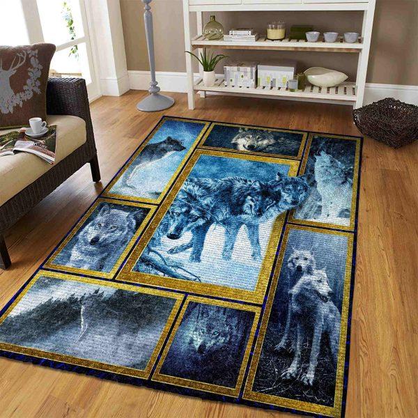 Wolf Art Home Decor Rectangle Area Rug 5